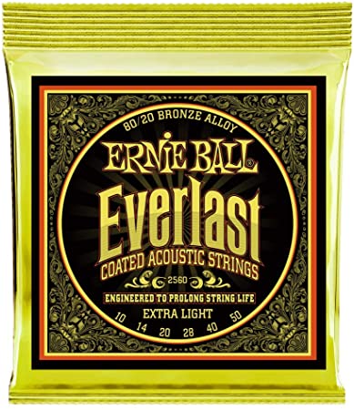 Ernie Ball Everlast Extra Light Coated 80/20 Bronze Acoustic - 10-50 Gauge