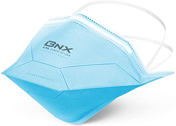 BNX Protective Face Mask, Tight Fitting, Upgraded Nose Wire, Disposable Particulate Mask Made in USA, Protection Against Dust, Pollen and Haze (5 Pack)(Headband, S/M)