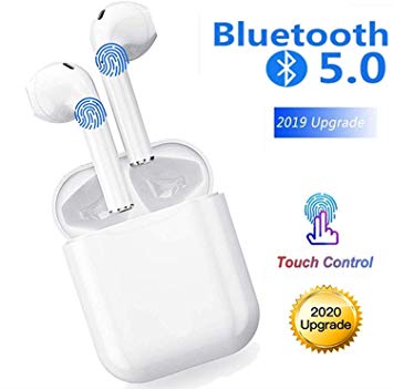 Wireless Earbuds Wireless Headphones with【24Hrs Charging Case】 Waterproof 3D Stereo Headphones in-Ear Built-in Mic Headset Premium Sound with Deep Bass for Sport Earphones Apple Airpod Android