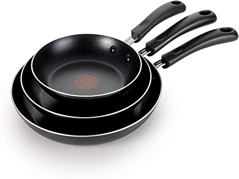 T-fal Essentials Initiatives Nonstick Inside and Out, 8, 9.5 and 11-Inch, Black