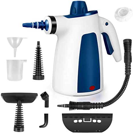 FFDDY Steam Cleaner, Portable Car Carpet Upholstery Cleaner Machine High Pressure Steamer with 9 Piece Accessories for Cleaning, Couch/Floor/Bathroom/Auto/Grout Cleaner for Home Use, Handheld Steamer