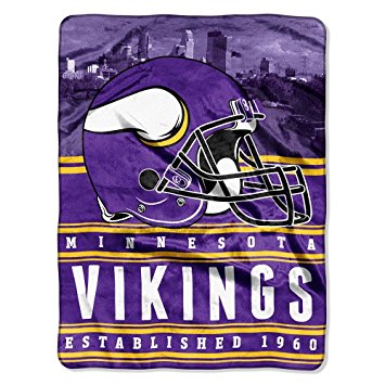 The Northwest Company NFL Minnesota Vikings Stacked Silk Touch Blanket, 60-Inch by 80-Inch