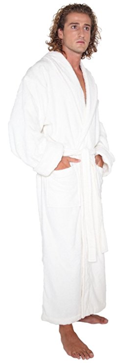 Arus Men's Organic Cotton Full Ankle Length Long Turkish Terry Cloth Bathrobe Robe