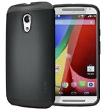 Tudia Ultra Slim Lite TPU Bumper Protective Case for Motorola Moto G 2nd Gen 2014 - Black