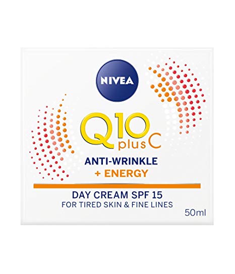 NIVEA Q10 plus Vitamin C Anti-Wrinkle Plus Energy Face Cream SPF 15, 50 ml, Pack of 3