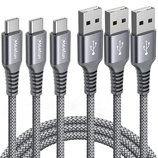 USB C Cable [3ft, 3-Pack],Fast Charging USB A to Type C Charger Cord Braided Compatible with Samsung Galaxy A10e A11 A20 A21 A40 A50 A51 A70 S21 S20 S10e S10 S9 S8 Plus, Note 20 10 9, LG G8 G7 K51