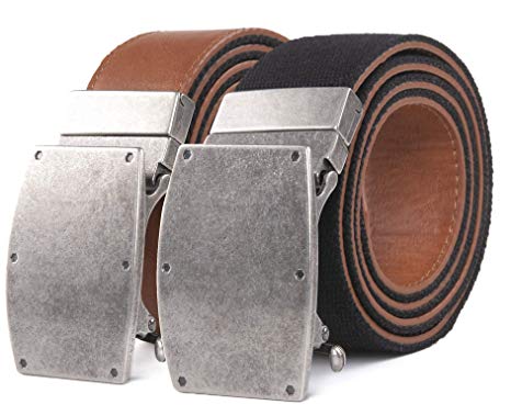 Men's Slide Ratchet and Reversible Belt, Handcrafted Leather, Trim to Fit