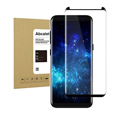 Galaxy S8 Plus Tempered Screen Protector,Abcalet [Full Coverage] [Bubble-Free][Anti-Scratch] 9H Hardness Anti-Fingerprint HD Clear Film Screen Protector for Samsung Galaxy S8 Plus Black