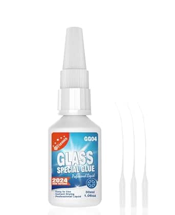 30g Clear Glass Glue - Strong Adhesive for Glass to Glass Bonding, Fast Drying, Invisible Repairs for Crafts, Jewelry, Crystals & More