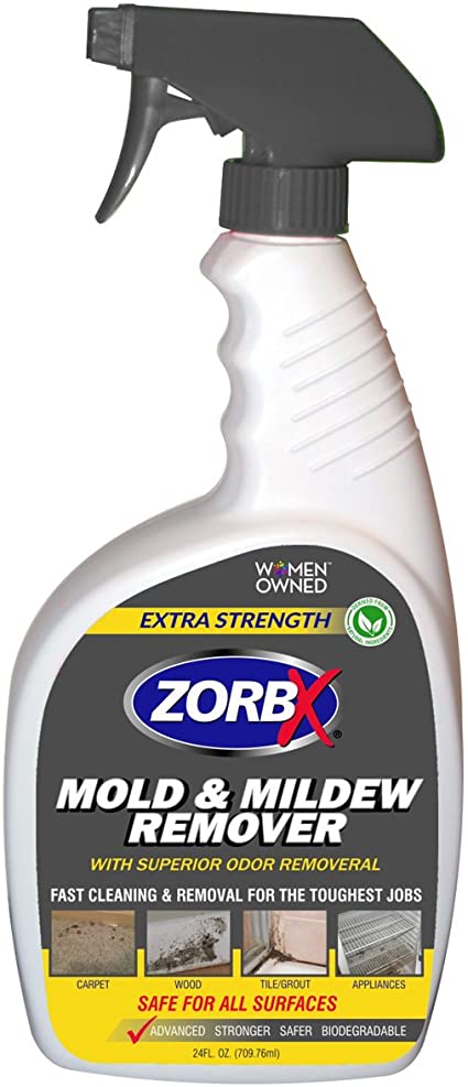 ZORBX Extra Strength Mold and Mildew Cleaner and Odor Remover – Non-Toxic and Biodegradable All Purpose Cleaner and Odor Remover is Safe for All, Even Children, with No Harsh Chemicals (24 oz.)