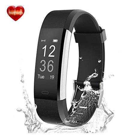 Fitness Tracker, LYOU X5 Plus HR Fitness Watch: Heart Rate Monitor Activity Tracker, Waterproof Bluetooth Wireless Smart Bracelet Pedometer with Replacement Strap for Android and IOS Phones