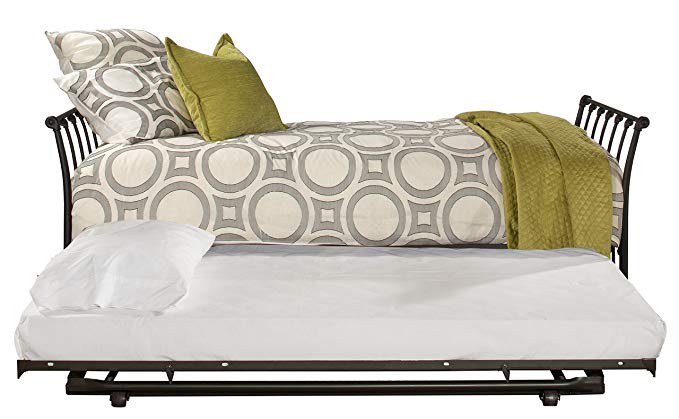 Hillsdale Furniture 2169DBT Midland Backless Daybed with Trundle Twin Black Sparkle