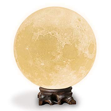 Mydethun Moon Lamp Moon Light Night Light for Kids Gift for Women USB Charging and Touch Control Brightness 3D Printed Warm and Cool White Lunar Lamp