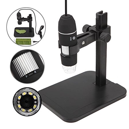 GVESS 800X 8 LED 2MP USB Digital Microscope Endoscope Magnifier Camera Lift Stand
