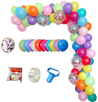 DIY Balloon Arch & Garland Kit, 113Pcs Party Balloons Decoration Set, Colorful Confetti Balloons & Colorful Latex Balloons for Baby Shower, Wedding, Birthday, Graduation, Anniversary Organic Party …