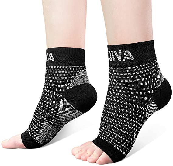 AVIDDA Plantar Fasciitis Socks 2 Pairs - Ankle Brace Compression Foot Sleeves for Women Men, Foot Support for Achilles Tendon Support Sprained Ankle Swelling Flat Feet Black XLarge-1 Pair