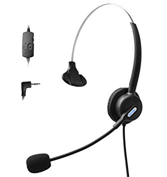 Comdio 2.5mm Call Center Telephone Headset Headphone with Mic   Volume Mute Controls for Polycom SoundPoint Pro Zultys Technologies AT&T SB67158 SB67148 SB67138 SB67118 SB67108 IP Phones (H103VP6)