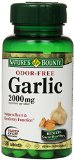 Natures Bounty Garlic 2000mg Odor-Free 120 Tablets Pack of 4