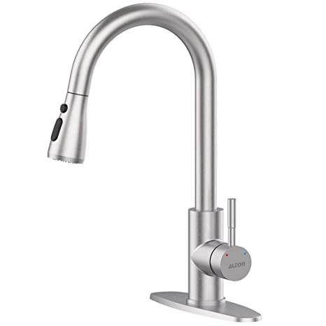 ALTON SUS52055, Single Lever Sink Mixer with Dual Flow Pull-Down Sprayer, Brushed Nickel, Matte