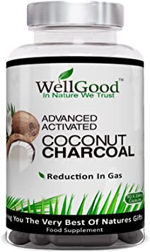 Advanced Activated Coconut Charcoal - 90 Plant Capsules - Vegan Friendly - Additive Free - by WellGood