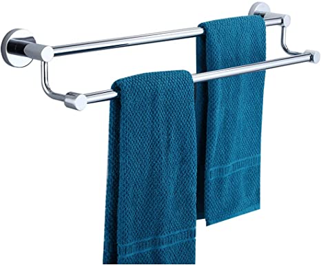 ENJYHZQY Barthroom Towel Bar Towel Holder Stainless Steel,Double Bar (Chrome, 20inch)