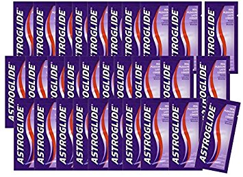 Astroglide Original Real Pleasure Plus Lasts Longer Personal Liquid Lube Lubricant and Moisturizer [Travel Set , Easy to Use] : Size 0.14 Oz. / 4 Ml (Pack of 30)