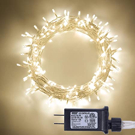 Milky Way Ave 100 LED Fairy String Lights with 8 Modes, Safe Voltage Transformer Warm White Christmas Lights for Homes, Wedding, Party, Indoor and Outdoor Decoration.