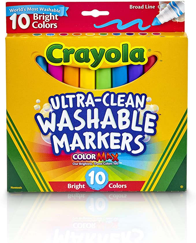 Crayola Ultraclean Broadline Bright Markers (10 Count)