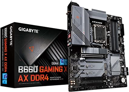 GIGABYTE B660 Gaming X AX DDR4 (B660/ Intel/LGA 1700/ ATX/ DDR4/ Triple M.2/ PCIe 4.0/ USB 3.2 Gen2 Type-C/WiFi 6E 802.11ax/2.5GbE LAN/Gaming Motherboard)