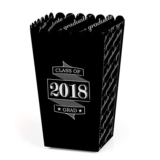 Graduation Cheers - 2018 Graduation Party Favor Popcorn Treat Boxes - Set of 12