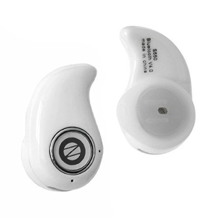 Simon Birch Bluetooth 4.0 Headphone Headset Mini Invisible Ultra-small S550 Earphone for iPhone Android Smartphone (White)