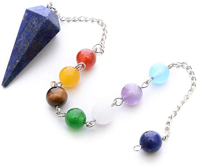 Natural Lapiz lazuli Healing Crystal Stone Pendulum 12 Facet Reiki Charged