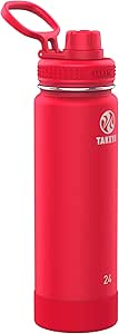 Takeya Actives 24 oz Vacuum Insulated Stainless Steel Water Bottle with Spout Lid, Premium Quality, Watermelon