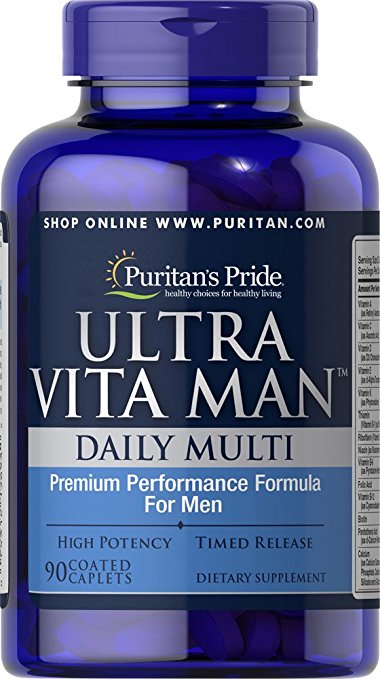 Puritan's Pride High Potency Ultra Vita Man Time Release, 90 Coated Caplets