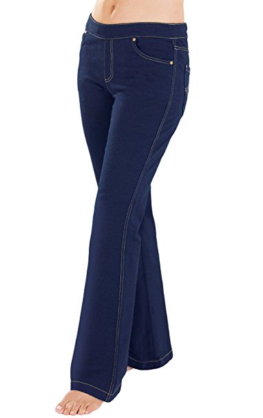 PajamaJeans - Petite Bootcut Stretch Knit Denim Jeans for Women