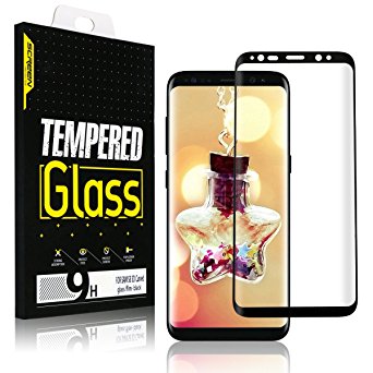 TedGem Tempered Glass for Samsung Galaxy S8 Screen Protector - 3D Full Coverage Curved Edge Ultra Clear 9H Hardness Scratch Proof Tempered Glass Screen Protector (S8 Screen Protector)