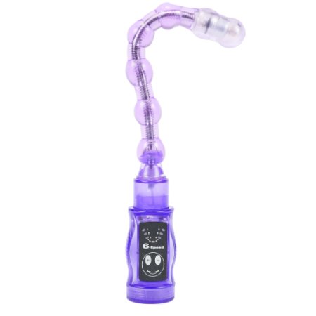 Lavani Waterproof Transformable Vibrating Anal Beads, Unisex with 6-Frequencies, Quiet, Silicone,(Purple)
