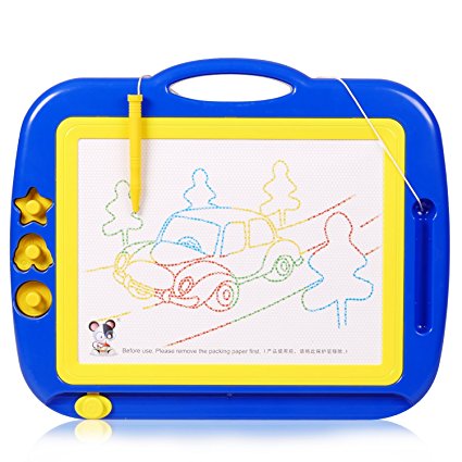 Holy Stone Magnetic Drawing Board Erasable Colorful Doodle Sketch Large Size Upgraded Version,Color Blue