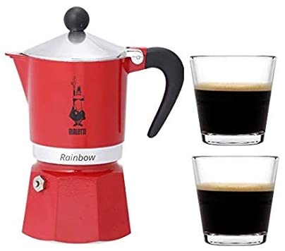 Bialetti Moka Express Stovetop Percolator (3 Cup, Rainbow Red)