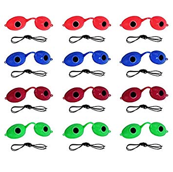 Super Sunnies Indoor Tanning Bed Eye UV Protection Glasses Goggles by USA, 12 Piece (Assorted Colors)