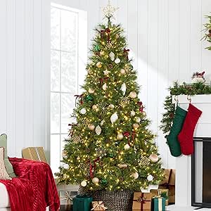 Best Choice Products 7.5ft Pre-Lit Scotch Pine Christmas Tree, Premium Pre-Decorated Artificial Holiday Decor w/ 1,320 Branch Tips, 2-in-1 White and Multicolor LED Lights, Cordless Setup