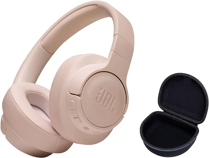 JBL Tune 710BT - Wireless Headphones Bundle with Deluxe CCI Carrying Case (Blush Pink)