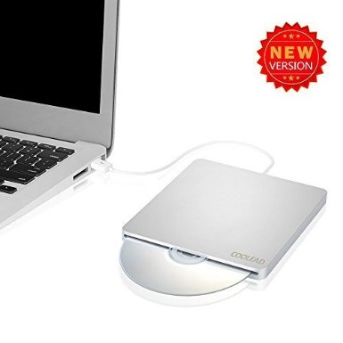 Upgraded Version COOLEAD Ultra Slim USB External Slot CD-RW DVD-RW CD-ROM DVD-ROM Super Drive Burner Player Writer for Apple Mac Book Air Pro iMAC