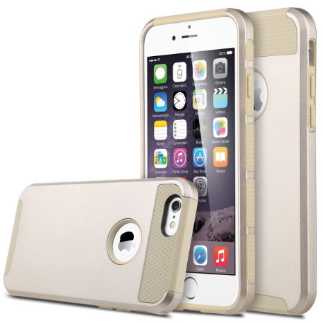 iPhone 6s Case, iPhone 6 Case, ULAK Hybrid Case With Hard PC and Inner Rubber Cover for Apple iPhone 6S 4.7 Inch & iPhone 6 4.7 Inch (Champagne Gold)
