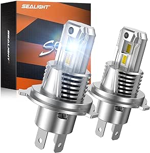 SEALIGHT H4 LED Bulb, 1:1 Real Size 36000LM 9003/HB2 Fog Light Bulbs, 700% Super Bright 6500K Cool White with Fan, Fog Lights LED Bulb for Car Powersports ATV/UTV, Pack of 2 (S3 Series)