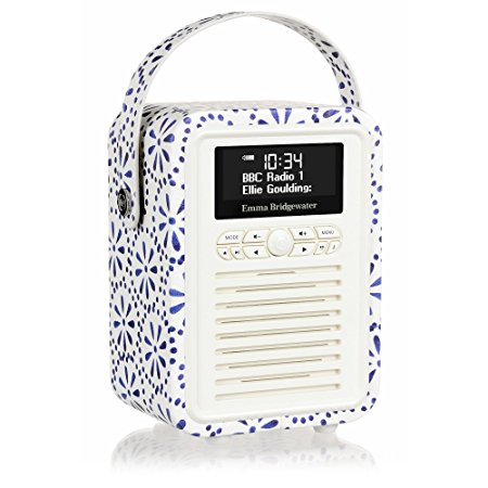 VQ Retro Mini DAB & DAB  Digital Radio with FM, Bluetooth & Alarm Clock – Emma Bridgewater Blue Daisy