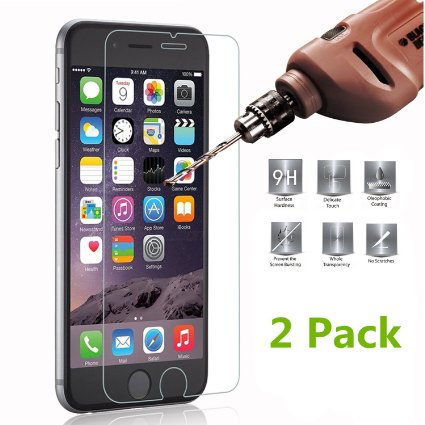 MouKou iPhone 6 Glass Screen Protector 2-Pack Tempered Glass Screen Protectors for iPhone 66s 47 Lifetime Warranty