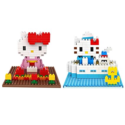 Kitty in Kimono / Kitty in Boat - Pack of 2 LOZ Nanoblock Hello Kitty Collection Total 400pcs