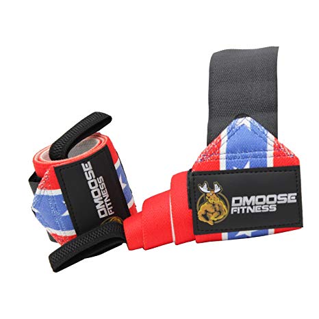 DMoose Fitness Wrist Wraps – Premium Quality, Strong Fastening Straps, Thumb Loops – Maximize Your Weightlifting, Powerlifting, Bodybuilding, Strength Training & Crossfit