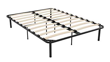 Signature Sleep DZ01870 Bedford Platform Euro Wood Slats, Black, Queen Metal Bed
